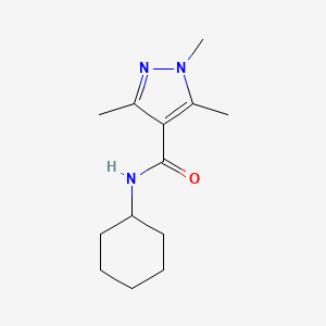 molecular formula C13H21N3O B7459108 N-cyclohexyl-1,3,5-trimethylpyrazole-4-carboxamide 