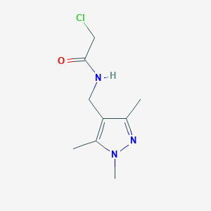 molecular formula C9H14ClN3O B7459115 2-chloro-N-[(1,3,5-trimethylpyrazol-4-yl)methyl]acetamide 