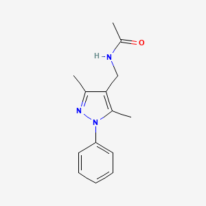molecular formula C14H17N3O B7459117 N-[(3,5-dimethyl-1-phenylpyrazol-4-yl)methyl]acetamide 
