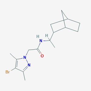 molecular formula C16H24BrN3O B7459156 N-[1-(2-bicyclo[2.2.1]heptanyl)ethyl]-2-(4-bromo-3,5-dimethylpyrazol-1-yl)acetamide 
