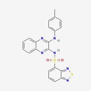 molecular formula C21H16N6O2S2 B7459162 N-[3-(4-methylanilino)quinoxalin-2-yl]-2,1,3-benzothiadiazole-4-sulfonamide 