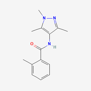 molecular formula C14H17N3O B7459191 2-methyl-N-(1,3,5-trimethylpyrazol-4-yl)benzamide 