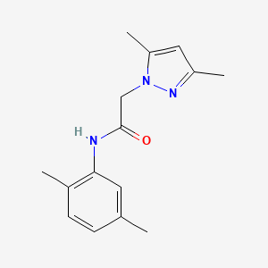 molecular formula C15H19N3O B7459200 N-(2,5-dimethylphenyl)-2-(3,5-dimethylpyrazol-1-yl)acetamide 