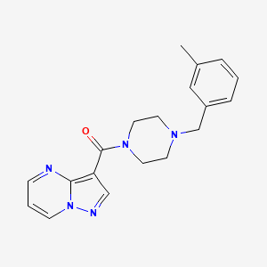 molecular formula C19H21N5O B7459211 [4-[(3-Methylphenyl)methyl]piperazin-1-yl]-pyrazolo[1,5-a]pyrimidin-3-ylmethanone 