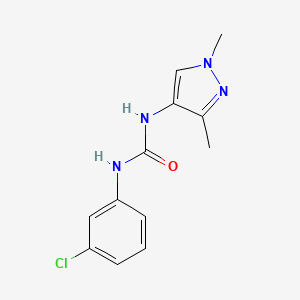 molecular formula C12H13ClN4O B7459226 1-(3-Chlorophenyl)-3-(1,3-dimethylpyrazol-4-yl)urea 