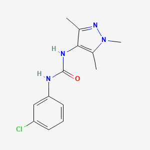 molecular formula C13H15ClN4O B7459235 1-(3-Chlorophenyl)-3-(1,3,5-trimethylpyrazol-4-yl)urea 