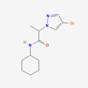 molecular formula C12H18BrN3O B7459255 2-(4-bromopyrazol-1-yl)-N-cyclohexylpropanamide 