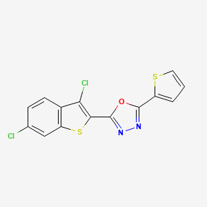 molecular formula C14H6Cl2N2OS2 B7459258 2-(3,6-Dichloro-1-benzothiophen-2-yl)-5-thiophen-2-yl-1,3,4-oxadiazole 