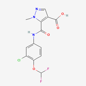 molecular formula C13H10ClF2N3O4 B7459266 5-[[3-Chloro-4-(difluoromethoxy)phenyl]carbamoyl]-1-methylpyrazole-4-carboxylic acid 