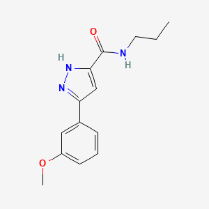 molecular formula C14H17N3O2 B7459288 3-(3-methoxyphenyl)-N-propyl-1H-pyrazole-5-carboxamide 
