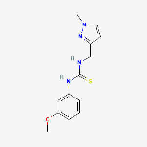 molecular formula C13H16N4OS B7459305 1-(3-Methoxyphenyl)-3-[(1-methylpyrazol-3-yl)methyl]thiourea 