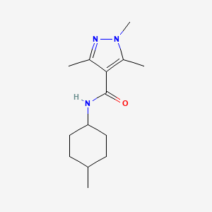 molecular formula C14H23N3O B7459324 1,3,5-trimethyl-N-(4-methylcyclohexyl)pyrazole-4-carboxamide 