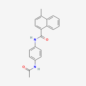 molecular formula C20H18N2O2 B7459343 N-[4-(acetylamino)phenyl]-4-methylnaphthalene-1-carboxamide 
