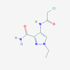 molecular formula C8H11ClN4O2 B7459348 4-[(chloroacetyl)amino]-1-ethyl-1H-pyrazole-3-carboxamide 