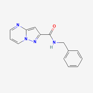 molecular formula C14H12N4O B7459358 N-benzylpyrazolo[1,5-a]pyrimidine-2-carboxamide 