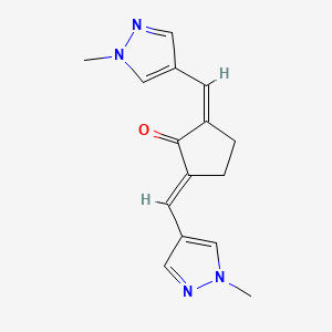 molecular formula C15H16N4O B7459367 (2Z,5E)-2,5-bis[(1-methyl-1H-pyrazol-4-yl)methylidene]cyclopentanone 