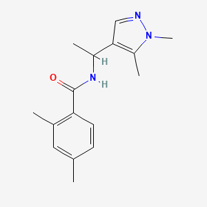 molecular formula C16H21N3O B7459369 N-[1-(1,5-dimethylpyrazol-4-yl)ethyl]-2,4-dimethylbenzamide 