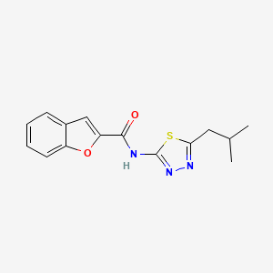 molecular formula C15H15N3O2S B7459371 N-[5-(2-methylpropyl)-1,3,4-thiadiazol-2-yl]-1-benzofuran-2-carboxamide 