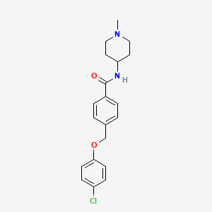 molecular formula C20H23ClN2O2 B7459394 4-[(4-chlorophenoxy)methyl]-N-(1-methylpiperidin-4-yl)benzamide 