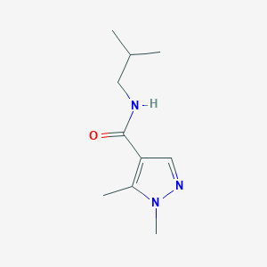 molecular formula C10H17N3O B7459401 1,5-dimethyl-N-(2-methylpropyl)pyrazole-4-carboxamide 