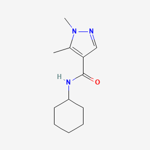 molecular formula C12H19N3O B7459404 N-cyclohexyl-1,5-dimethylpyrazole-4-carboxamide 