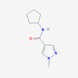 molecular formula C10H15N3O B7459418 N-cyclopentyl-1-methylpyrazole-4-carboxamide 