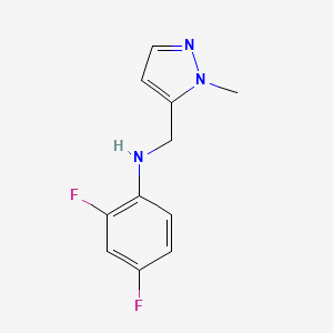molecular formula C11H11F2N3 B7459424 2,4-difluoro-N-[(2-methylpyrazol-3-yl)methyl]aniline 