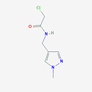 molecular formula C7H10ClN3O B7459464 2-chloro-N-[(1-methylpyrazol-4-yl)methyl]acetamide 