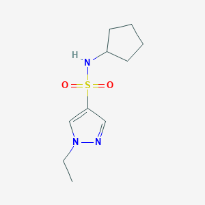 molecular formula C10H17N3O2S B7459486 N-cyclopentyl-1-ethyl-1H-pyrazole-4-sulfonamide 