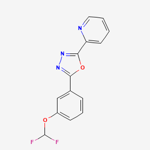 molecular formula C14H9F2N3O2 B7459494 2-{5-[3-(Difluoromethoxy)phenyl]-1,3,4-oxadiazol-2-yl}pyridine 