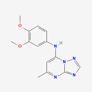 molecular formula C14H15N5O2 B7459540 N-(3,4-dimethoxyphenyl)-5-methyl[1,2,4]triazolo[1,5-a]pyrimidin-7-amine 