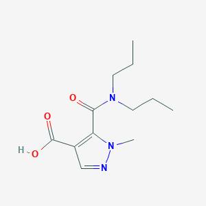 molecular formula C12H19N3O3 B7459552 5-(Dipropylcarbamoyl)-1-methylpyrazole-4-carboxylic acid 