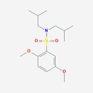 molecular formula C16H27NO4S B7459579 2,5-dimethoxy-N,N-bis(2-methylpropyl)benzenesulfonamide 
