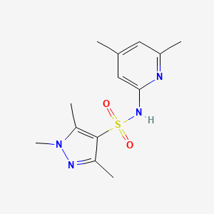 molecular formula C13H18N4O2S B7459614 N-(4,6-dimethylpyridin-2-yl)-1,3,5-trimethylpyrazole-4-sulfonamide 