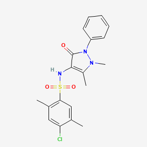 molecular formula C19H20ClN3O3S B7459616 4-chloro-N-(1,5-dimethyl-3-oxo-2-phenylpyrazol-4-yl)-2,5-dimethylbenzenesulfonamide 