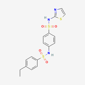 molecular formula C17H17N3O4S3 B7459624 4-ethyl-N-[4-(1,3-thiazol-2-ylsulfamoyl)phenyl]benzenesulfonamide 