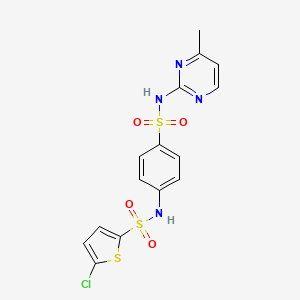 molecular formula C15H13ClN4O4S3 B7459655 5-chloro-N-[4-[(4-methylpyrimidin-2-yl)sulfamoyl]phenyl]thiophene-2-sulfonamide 