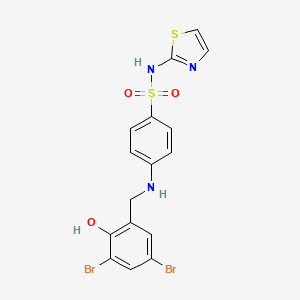 molecular formula C16H13Br2N3O3S2 B7459680 4-[(3,5-dibromo-2-hydroxybenzyl)amino]-N-(1,3-thiazol-2-yl)benzenesulfonamide 