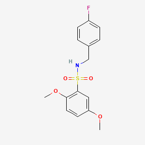 molecular formula C15H16FNO4S B7459702 N-[(4-fluorophenyl)methyl]-2,5-dimethoxybenzenesulfonamide 