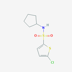 molecular formula C9H12ClNO2S2 B7459720 5-chloro-N-cyclopentylthiophene-2-sulfonamide 