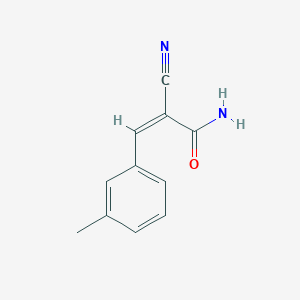 molecular formula C11H10N2O B7459723 (2Z)-2-Cyano-3-(3-methylphenyl)prop-2-enamide 