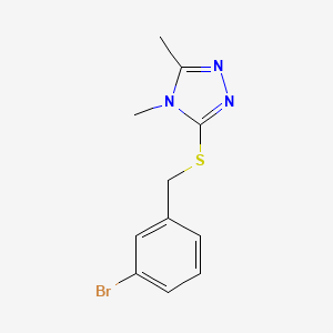 molecular formula C11H12BrN3S B7459726 3-{[(3-bromophenyl)methyl]sulfanyl}-4,5-dimethyl-4H-[1,2,4]TRIAZOLE 