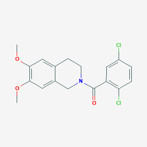 molecular formula C18H17Cl2NO3 B7459736 (2,5-dichlorophenyl)(6,7-dimethoxy-3,4-dihydroisoquinolin-2(1H)-yl)methanone 