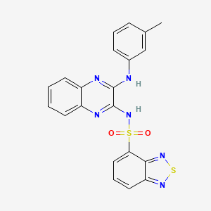 molecular formula C21H16N6O2S2 B7459738 N-[3-(3-methylanilino)quinoxalin-2-yl]-2,1,3-benzothiadiazole-4-sulfonamide 