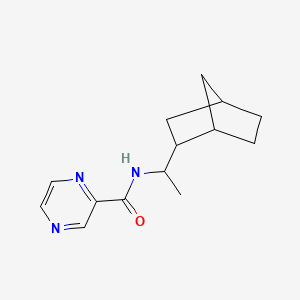 molecular formula C14H19N3O B7459761 N-[1-(2-bicyclo[2.2.1]heptanyl)ethyl]pyrazine-2-carboxamide 