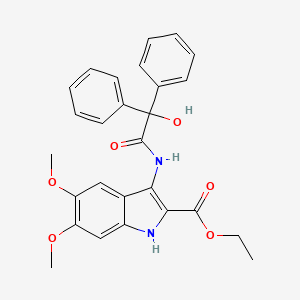 ethyl 3-{[hydroxy(diphenyl)acetyl]amino}-5,6-dimethoxy-1H-indole-2-carboxylate