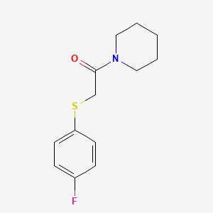 molecular formula C13H16FNOS B7459813 2-(4-Fluorophenyl)sulfanyl-1-piperidin-1-ylethanone 