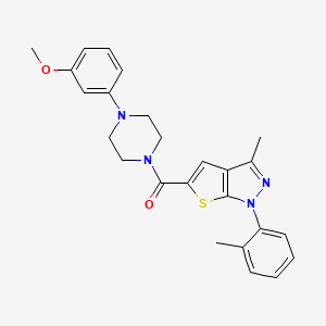 molecular formula C25H26N4O2S B7459866 [4-(3-Methoxyphenyl)piperazin-1-yl]-[3-methyl-1-(2-methylphenyl)thieno[2,3-c]pyrazol-5-yl]methanone 