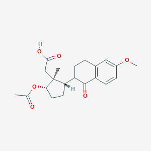 B074599 2-[(1S,2S,5S)-2-acetyloxy-5-(6-methoxy-1-oxo-3,4-dihydro-2H-naphthalen-2-yl)-1-methylcyclopentyl]acetic acid CAS No. 1247-46-7