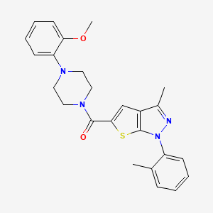 molecular formula C25H26N4O2S B7459993 [4-(2-methoxyphenyl)piperazin-1-yl][3-methyl-1-(2-methylphenyl)-1H-thieno[2,3-c]pyrazol-5-yl]methanone 